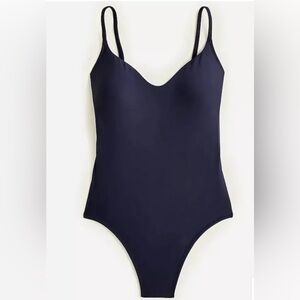 J. Crew Black Scoopneck one-piece Swimsuit Low-Rise Back Women’s Plus Sz 22 NWT